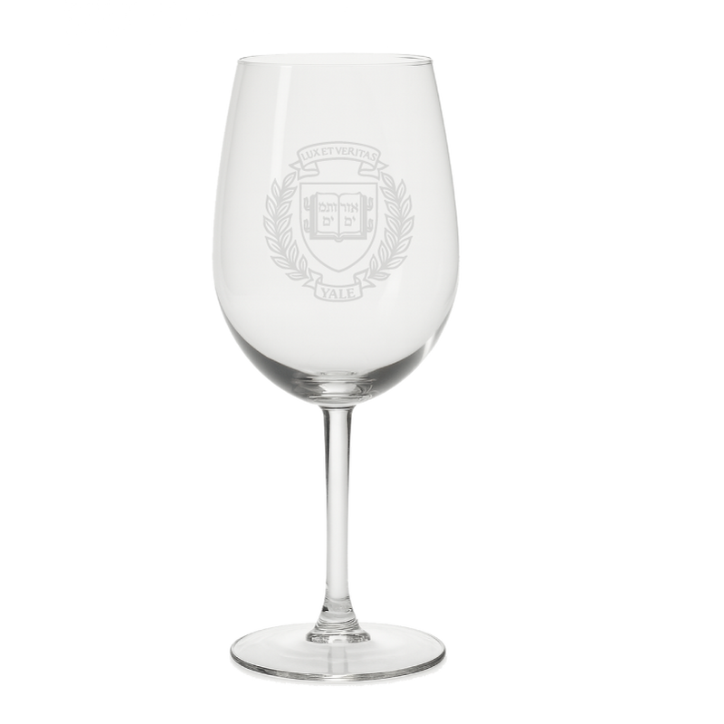 Yale Crest Wine Glass