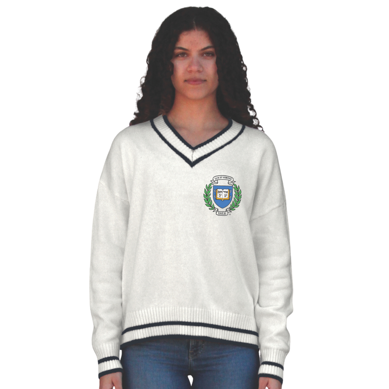 Womens Intarsia V-Neck Sweater