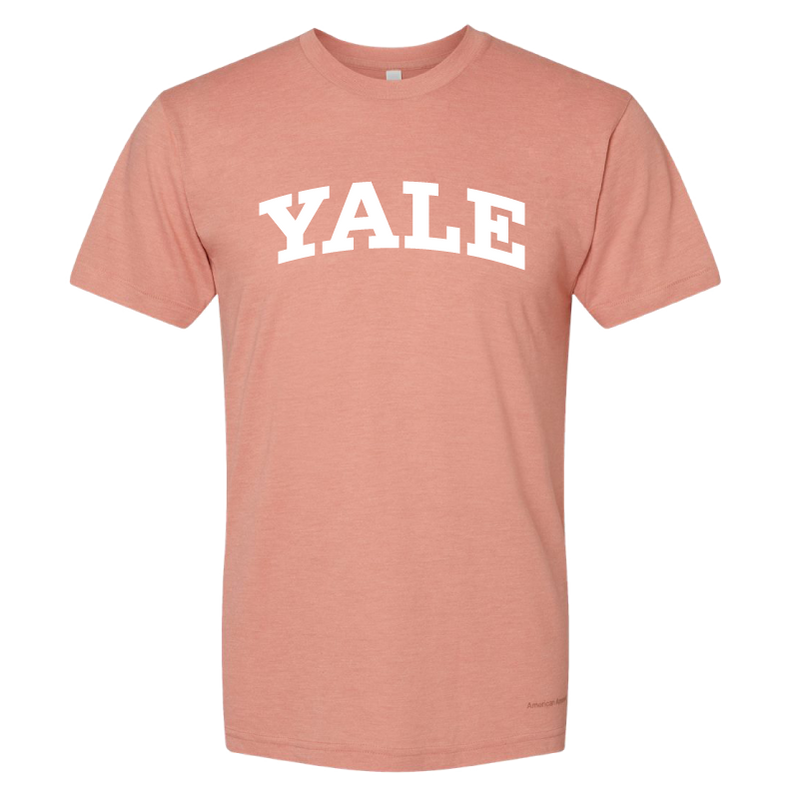 Yale Bulldog Blue Big Yale Tri-Blend T-Shirt Coral