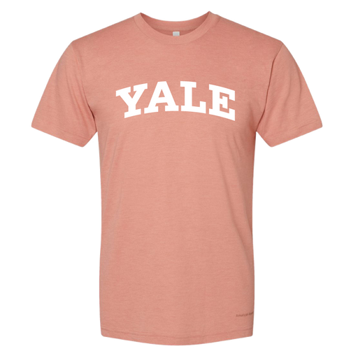 Yale Bulldog Blue Big Yale Tri-Blend T-Shirt Coral