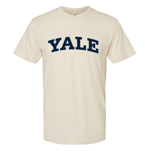 Yale Bulldog Blue Big Yale Tri-Blend T-Shirt Cream