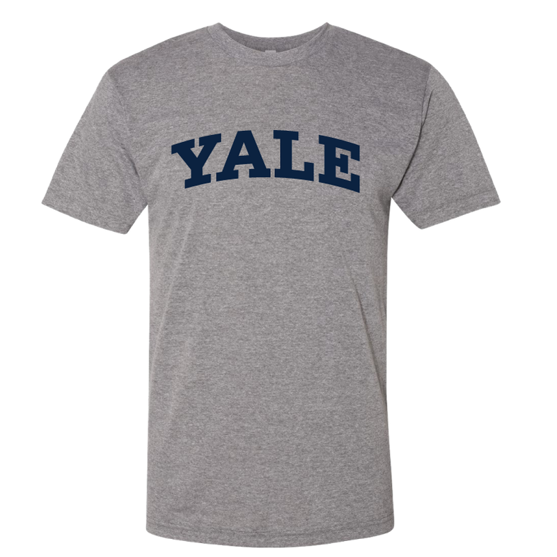 Yale Bulldog Blue Big Yale Tri-Blend T-Shirt Grey