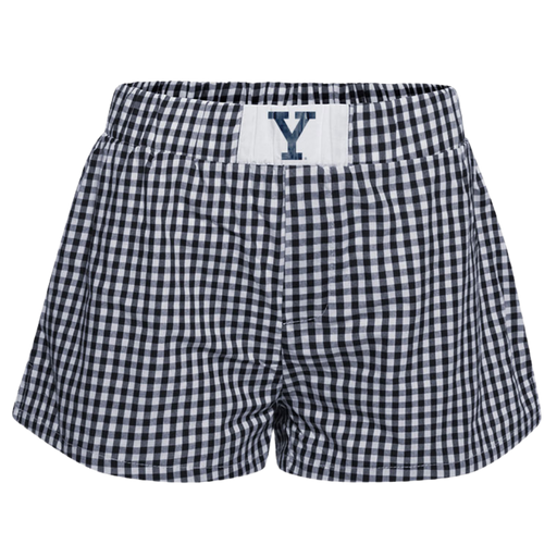 Yale Bulldog Blue Womens Yale Gameday Gingham Shorts