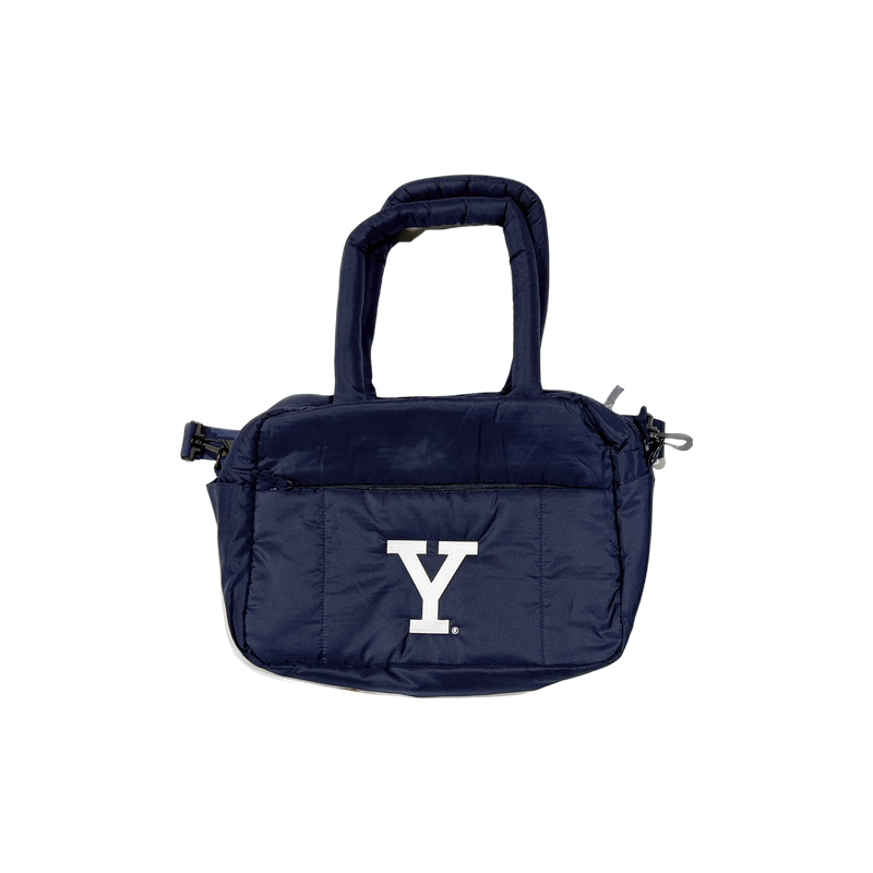 Yale Bulldog Blue Y Puffer Duffle Bag