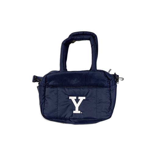 Yale Bulldog Blue Y Puffer Duffle Bag
