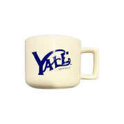 Yale Bulldog Blue Yale Latte Mug Cream Front