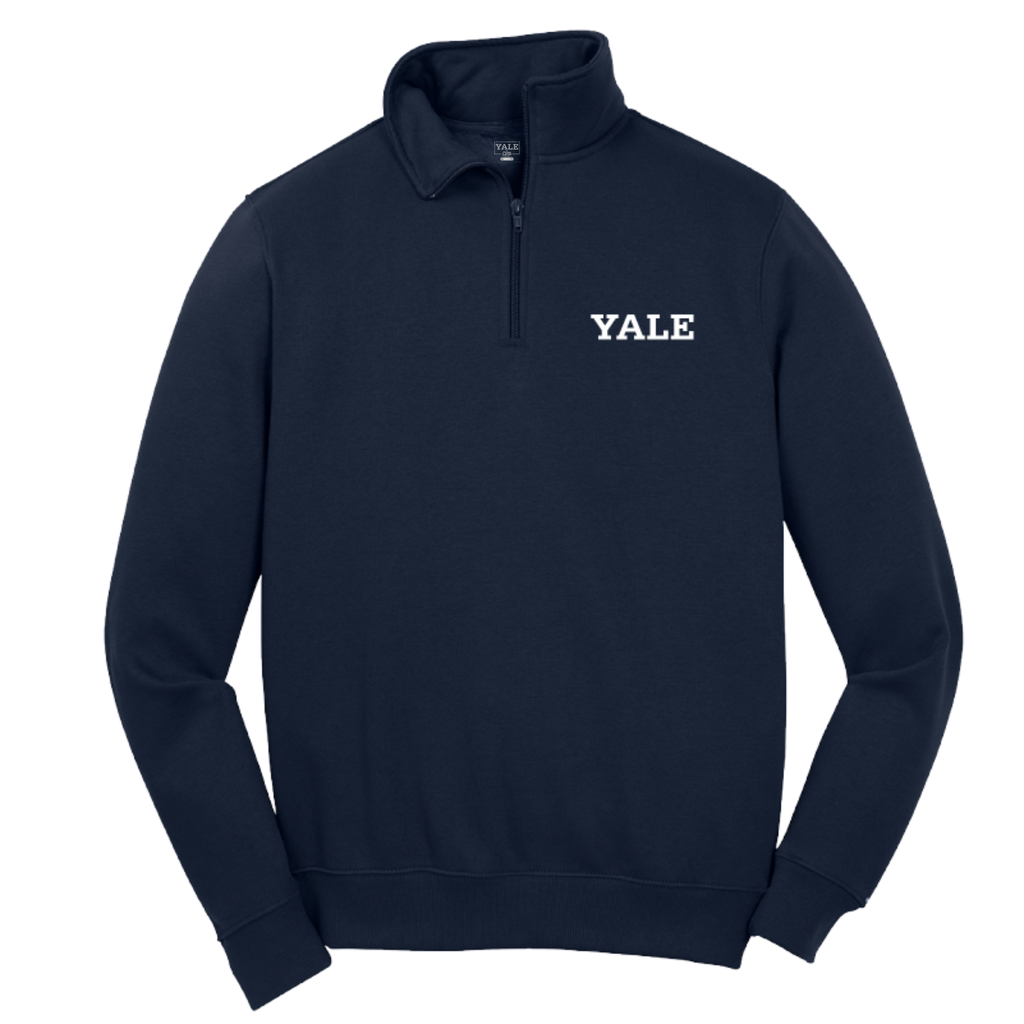 Yale 74 クルーネックジャケット ネイビー Yale Embroidered 1/4 Zip — Yale Bulldog Blue by Campus Customs
