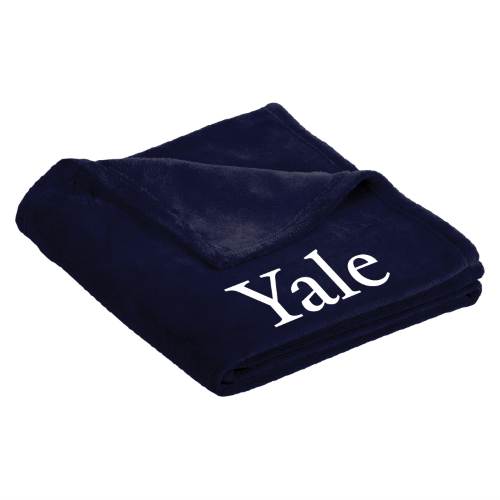 Yale Wordmark Fleece Blanket